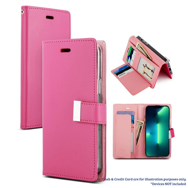 iPhone 16 Pro High-Quality Flip Wallet Case Cover: Shock-Resistant with Front Cover, Multiple Card Slots, Magnetic Closure and Media Stand Convertible - Brown